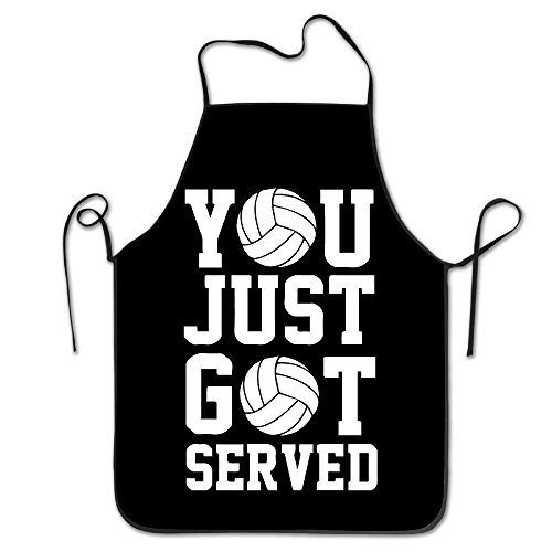 Yuanmeiju You Just Got Served Volleyball Chef Kitchen Delantales Cooking Black