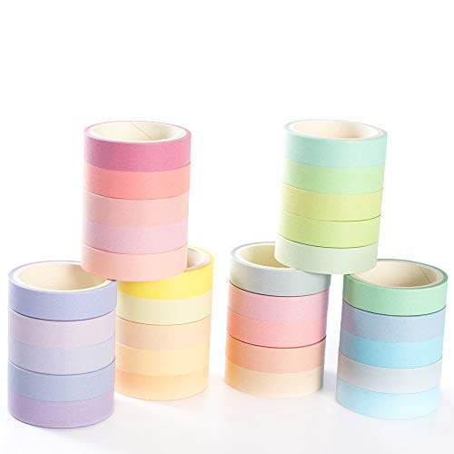 Yubbaex Washi Tape Set cinta adhesiva decorativa Washi Glitter Adhesivo de Cinta Decorativa para DIY Crafts Scrapbooking (Natural Color 30 Rollos)