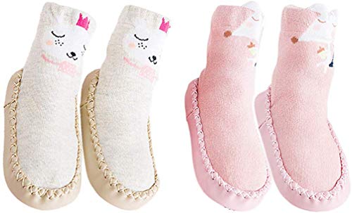 YUHUAWYH Bebé Muchachos Chicas Invierno Calzado Antideslizante Calcetines Zapatos niños Interiores pequeños Caminante Calcetines Zapatos para 0-24 Meses