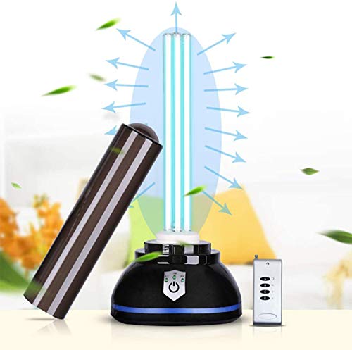 YUMO Lámpara germicida UV casera de Interior con Protector Pantalla y 4 Tubos de la lámpara, la luz de esterilización eficiente con Seguridad Control Remoto - 220V