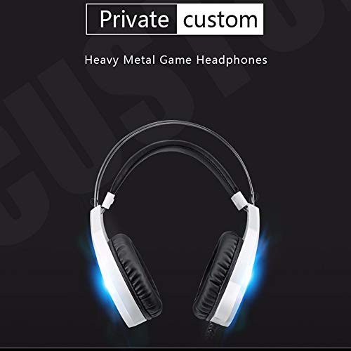 YYKJ Auriculares estéreo para Juegos con Sonido Envolvente, con luz LED de micrófono, reducción de Ruido, Cuerpo liviano, Adecuado para PS4, Auriculares para Juegos de PC Single USB