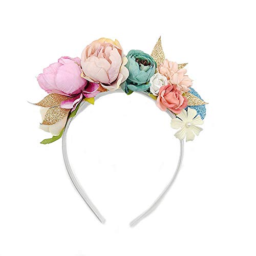 YZstore - Diadema para bodas nupcial, suave, bosque, estilo de simulación de ratán y flor, corona de corona falsas, pomos de rosa