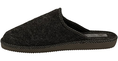 Zapatillas De Casa para Hombre De Fieltro De Lana Natural Calientes Transpirables Bienestar Natural Handmade Calidad (40 EU, Negro 904A)