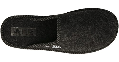 Zapatillas De Casa para Hombre De Fieltro De Lana Natural Calientes Transpirables Bienestar Natural Handmade Calidad (40 EU, Negro 904A)