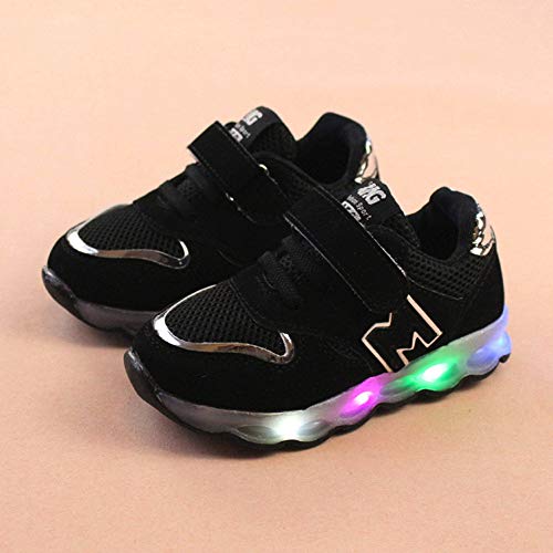 Zapatos LED Niños Niñas Zapatillas Deportivas Unisex Calzado Deportivo Luces Malla Antideslizante Zapatos Deporte para Correr Sneakers Calzado Navidad Riou