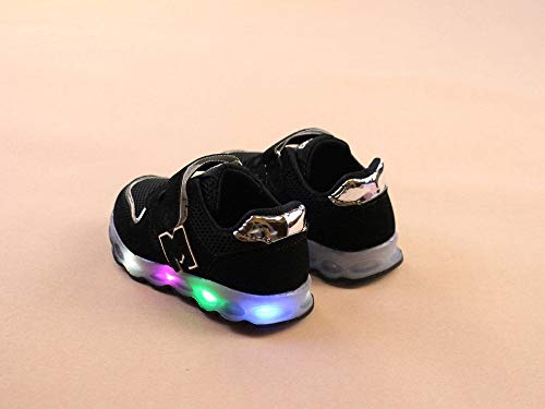 Zapatos LED Niños Niñas Zapatillas Deportivas Unisex Calzado Deportivo Luces Malla Antideslizante Zapatos Deporte para Correr Sneakers Calzado Navidad Riou