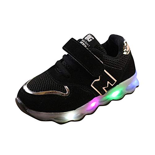 Zapatos LED Niños Niñas Zapatillas Deportivas Unisex Calzado Deportivo Luces Malla Antideslizante Zapatos Deporte para Correr Sneakers Calzado Navidad Riou