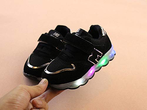 Zapatos LED Niños Niñas Zapatillas Deportivas Unisex Calzado Deportivo Luces Malla Antideslizante Zapatos Deporte para Correr Sneakers Calzado Navidad Riou