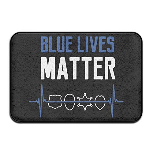 ZHIZIQIU Blue Lives Matter Non Slip Welcome Doormat Pet Feeding Rug