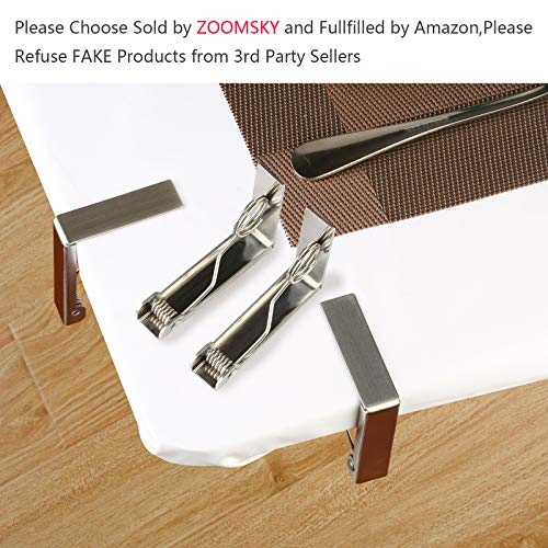 ZoomSky 4pcs Clips elásticas de Mantel de Tela Acero Inoxidable de Pinza de Fijo para Picnic, Fiesta, Boda, jardín, Restaurante, Playa o al Aire Libre