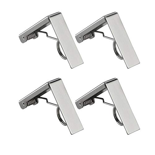 ZoomSky 4pcs Clips elásticas de Mantel de Tela Acero Inoxidable de Pinza de Fijo para Picnic, Fiesta, Boda, jardín, Restaurante, Playa o al Aire Libre