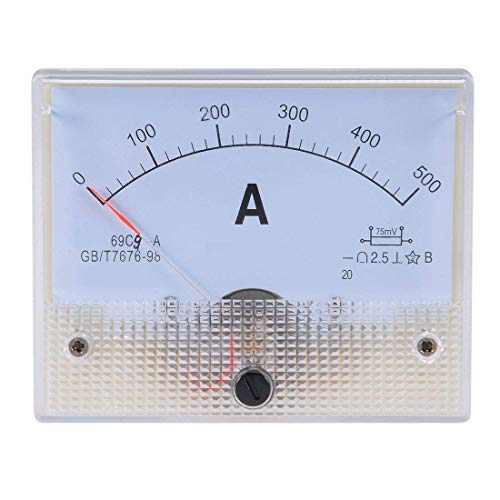 0-500A Panel de corriente de amperímetro analógico 69C9-A Medidor de amplificador 2.5 Precisión 75mV para probador de medición de circuito automático (DC 500A)