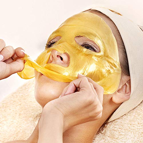 10 x New Crystal 24K Gold Powder Gel Collagen Face Mask Masks Sheet Patch, Anti Ageing Aging, Skincare, Anti Wrinkle, Moisturising, Moisture, Hydrating, Uplifting, Whitening, Remove Blemishes & Blackheads Product. Firmer, Smoother, Tone, Regeneration Of S