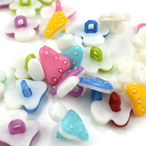 100 piezas botones mezclados resina seta forma botón de costura de ropa para niños ropa Scrapbooking decoración artesanía DIY accesorios, I, 15x15 mm