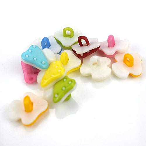 100 piezas botones mezclados resina seta forma botón de costura de ropa para niños ropa Scrapbooking decoración artesanía DIY accesorios, I, 15x15 mm