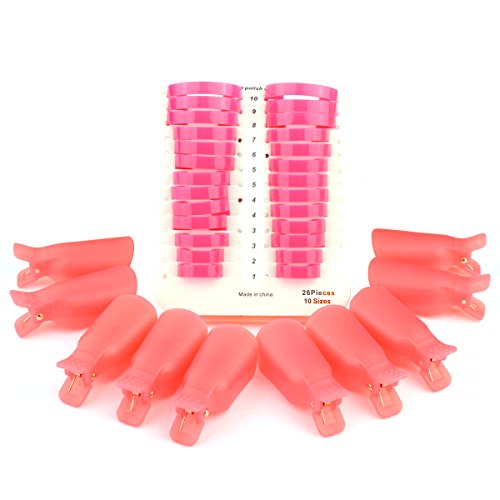 10pcs uñas Soak Off Clips con 26 piezas reutilizable suave plástico de uñas diseño de uñas por SUMERSHA