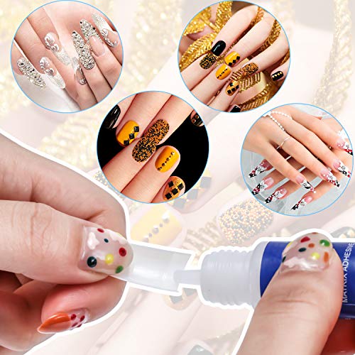 12 Botellas de Pegamento de Uñas de Secado Rápido Pegamento de Uñas Postizas Adhesivas de Belleza pegamentos de Puntas de Uñas de Acrílico para Usar Suministro de Manicura Puntas de Uñas Artificiales