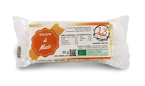 13 di Ilaria Tortitas de maíz 100% Bio - 20 bolsitas Individuales de 20gr