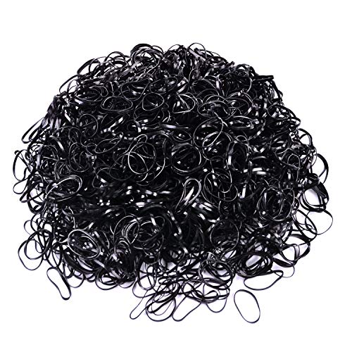 1500pcs pelo trenzado elástico bandas de gomas de pelo (Negro)