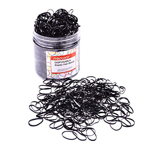 1500pcs pelo trenzado elástico bandas de gomas de pelo (Negro)