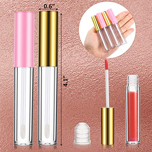 18 Contenedor de Tubo de Brillo Labial Vacío Mini Botella Transparente de Bálsamo Labial Recargable de 3 ml con Jeringa de Plástico para Muestra de Labios DIY Bálsamo Labial Casero, 2 Colores