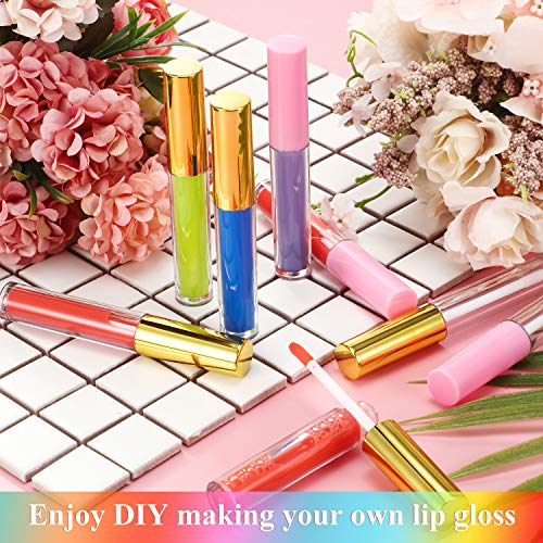 18 Contenedor de Tubo de Brillo Labial Vacío Mini Botella Transparente de Bálsamo Labial Recargable de 3 ml con Jeringa de Plástico para Muestra de Labios DIY Bálsamo Labial Casero, 2 Colores