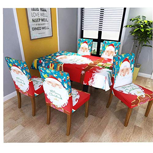 1PC Estiramiento Comedor manteles Spandex Patrón Lavable Tabla Cubierta del Protector de Santa Claus Mantel para Cocina Comedor Decoración 55" x55