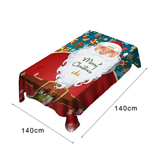 1pc Estiramiento Comedor Manteles Spandex Patrón Lavable Tabla Cubierta del Protector De Santa Claus Mantel para Cocina Comedor Decoración 55" X55