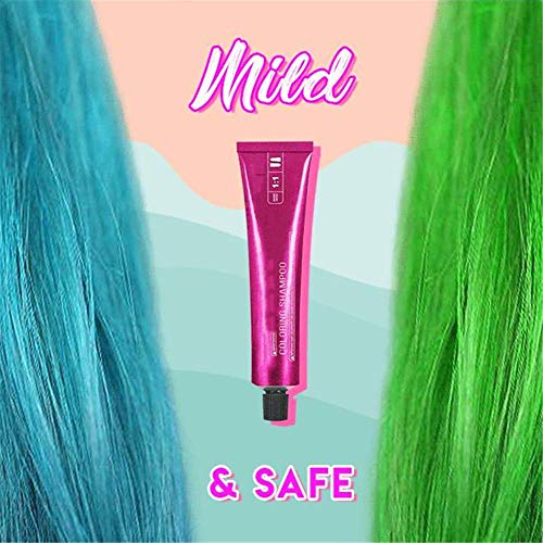 2 pcs Mermaid Hair Coloring Shampoo, Mild Safe Hair Dyeing Shampoo,One-time Molding Paste Dye Cream Hair Gel (Púrpura)