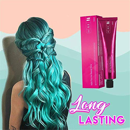 2 pcs Mermaid Hair Coloring Shampoo, Mild Safe Hair Dyeing Shampoo,One-time Molding Paste Dye Cream Hair Gel (Púrpura)