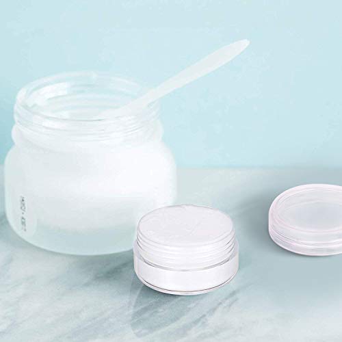 20 Piezas Tarros de Crema 10g / 10ml Vacío Plástico Transparente Contenedor de Cosméticos Tarros - para Cosmética Sombra de Ojos Uñas Polvo Envase - con 4 Piezas Mini Espátula (Transparente)