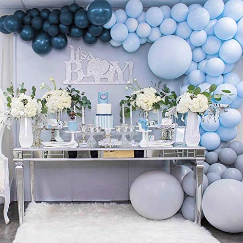 200Pcs Globos Azul, Mini Azul Macaron Globos Pastel Helio Latex Fiesta Balloons para Bodas Cumpleaños Decoración Graduacion