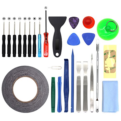 27 en 1 Kit de Herramientas movil de reparación Destornillador Plano Cruz para iPhone 6/6S/Plus/6S/5/5S/5C/4/iPad/iPodiPad Samsung HTC Sony LG y pequeños electrodomésticos