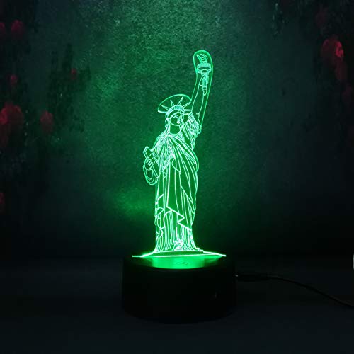 3D US York Vic Goddess Night Light Decor Home Dormitorio LED Iluminación Escritorio Lámpara de mesa Regalo de cumpleaños para niños Lámparas de lámpara de lava