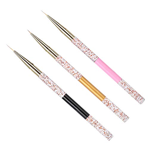 3pcs Nail Art Dotting Pen, Head Wax para Nail Art, Nail Picker para acrílico Mango de cristal Gema Recoger aplicador de uñas Rhinestone Dotter Tool, autoadhesivo Nail Art Tool