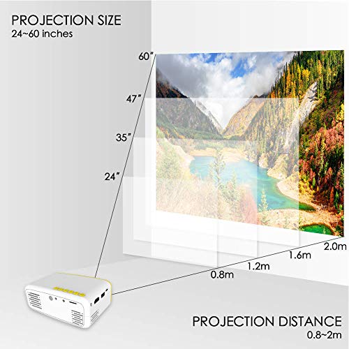 3T6B Mini Proyector para Niños, Portátil Proyectors de Cine en Casa LED, Compatible con HDMI AV USB Micro, Conectar a PC Laptop Game, para Entretenimiento en Hogar