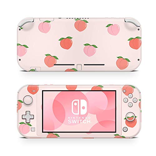 46 North Design Switch Lite Skin Vinyl Stickers, Melocotones Frutas Abricot Peach Village Salmón Rosa Árbol Pastel Momo Kawaii Anime, Alta calidad, Durable, Sin burbujas, Made in Canada