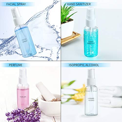 6 botellas de spray de 20 ml, pequeñas botellas de perfume vacías de viaje con spray recargable para aceite de cocina con 2 embudos y 12 etiquetas