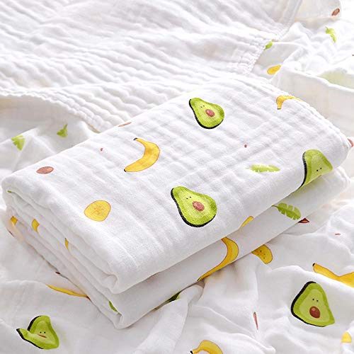 6 Capas Muselina Manta Bebé, Suavidad de AlgodóN de Bambú Disponible en Cuatro Estaciones Ideal Como Manta de Cochecito Swaddle, Regalos Perfectos para Baby Shower-Aguacate_110x110