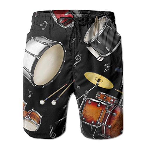 90ioup Passionate Drum - Pantalones cortos de surf para playa Blanco blanco L