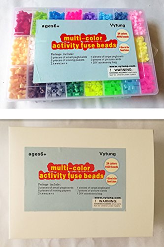 Abalorios cuentas de hierro-4500pcs 24colores(4 brillar en oscuridad)3 Pegboard+75 imagine(15tamaño completo)+5papel de hierro+2 pinzas+DIY Bolsa Hama Beads Compatible