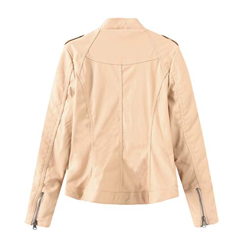 Abrigo Corto De Invierno CáLido para Mujer Chaqueta De Cuero Parka Cremallera Tops Abrigo Outwear