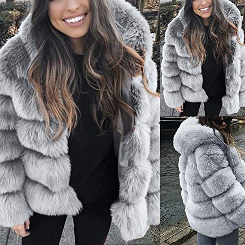 Abrigos Mujer Abrigos de Invierno para Mujer Invierno Abrigo Casual Chaqueta de Lana Capa Jacket Abrigo Corto Fleece Warmer Abajo Chaqueta Abrigo de Piel Abrigo de Pelo para Mujer Yesmile