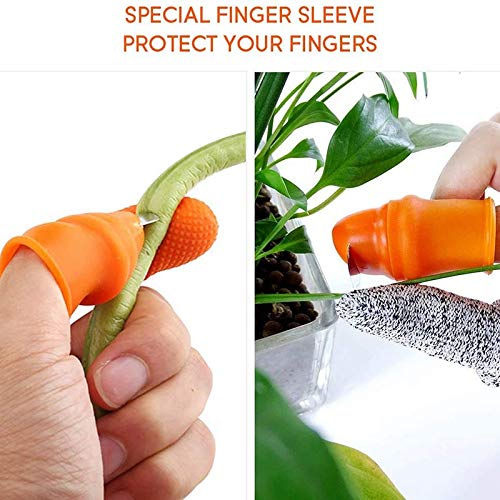 ACAMPTAR 10 Herramientas de Pulgar de Silicona para JardineríA, con Kit de Manguito de Goma Resistente una los Cortes para Cosechar Frutas y Verduras