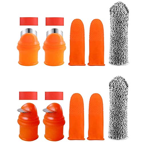 ACAMPTAR 10 Herramientas de Pulgar de Silicona para JardineríA, con Kit de Manguito de Goma Resistente una los Cortes para Cosechar Frutas y Verduras