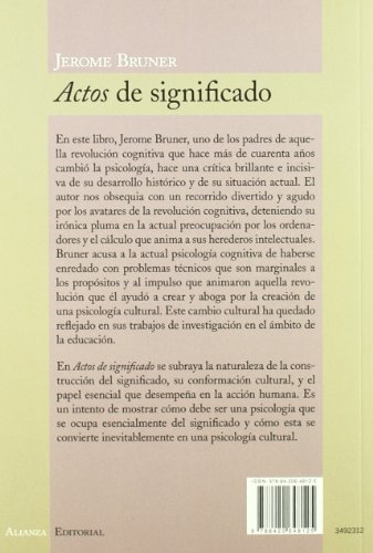 Actos de significado: Más allá de la revolución cognitiva (Alianza Ensayo)