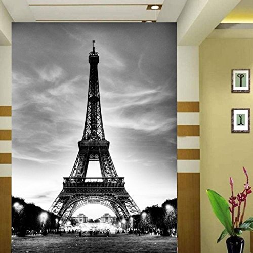 Acutray Wallpaper 3D Estéreo Continental De La Torre Eiffel, Las Pinturas De Gran Formato En Blanco Y Negro Del Corredor Mediterráneo Hyun Fuera Del Salón Wallpaper Wallpaper