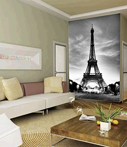 Acutray Wallpaper 3D Estéreo Continental De La Torre Eiffel, Las Pinturas De Gran Formato En Blanco Y Negro Del Corredor Mediterráneo Hyun Fuera Del Salón Wallpaper Wallpaper