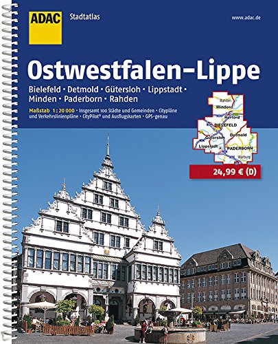 ADAC Stadtatlas Ostwestfalen-Lippe mit Bielefeld, Detmold, Gütersloh, Lippstadt 1 : 20 000: Minden, Paderborn, Rahden 1:20 000