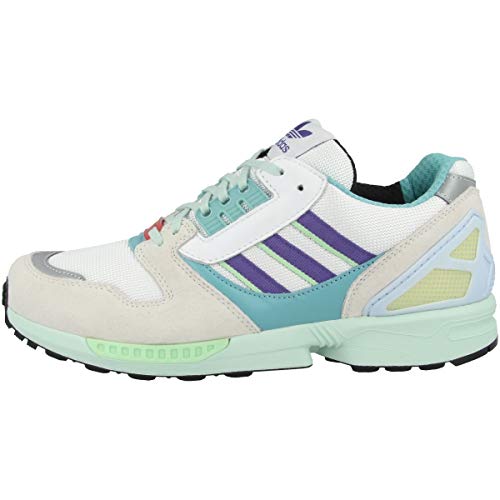 adidas Originals ZX 8000, Footwear White-Purple-Light Aqua, 9